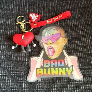 Bad Bunny Bundle Keychain and Sticker